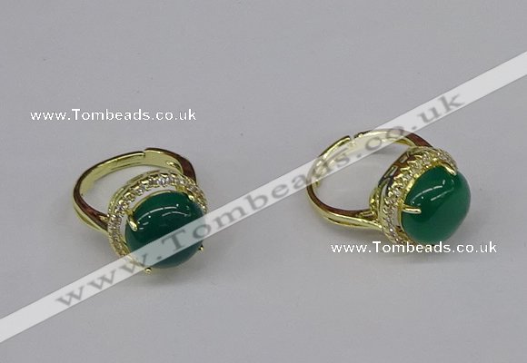 NGR226 12mm flat round agate gemstone rings wholesale