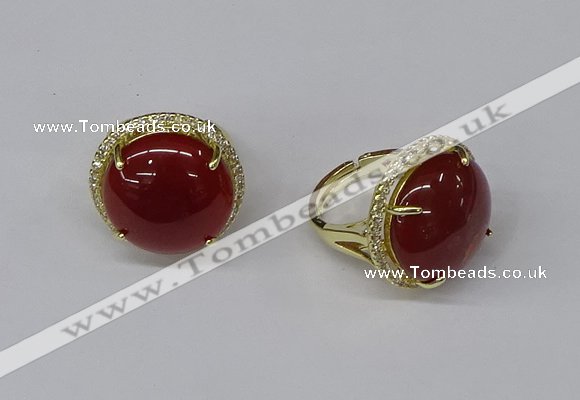 NGR234 20mm flat round agate gemstone rings wholesale