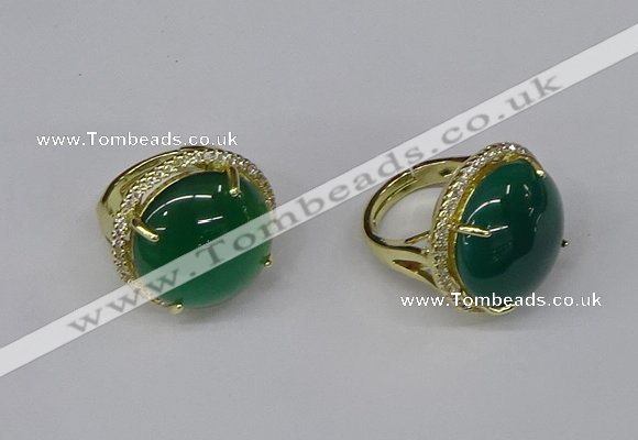 NGR236 20mm flat round agate gemstone rings wholesale