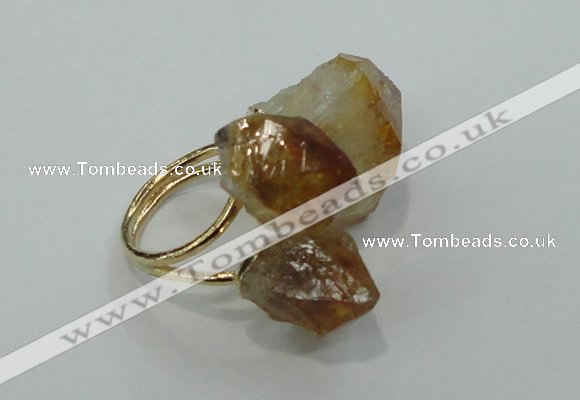 NGR25 13*18mm - 20*25mm faceted nuggets citrine gemstone rings