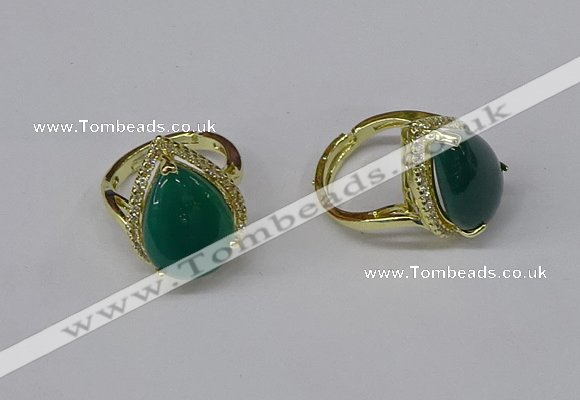 NGR256 13*18mm teardrop agate gemstone rings wholesale