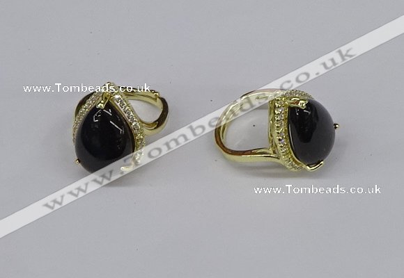 NGR258 13*18mm teardrop agate gemstone rings wholesale