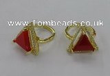 NGR273 14*14mm triangle agate gemstone rings wholesale