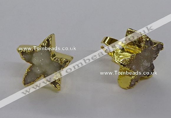 NGR280 25*25mm - 30*30mm star druzy agate gemstone rings