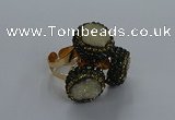 NGR290 14mm - 16mm coin plated druzy agate gemstone rings