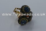 NGR297 14mm - 16mm coin plated druzy agate gemstone rings