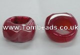 NGR30 16*30*32mm faceted freeform agate gemstone rings