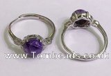 NGR3001 925 sterling silver with 8mm flat  round charoite rings