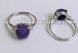 NGR3004 925 sterling silver with 10mm flat  round charoite rings