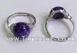 NGR3006 925 sterling silver with 12mm flat  round charoite rings