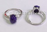 NGR3017 925 sterling silver with 8*10mm oval charoite rings