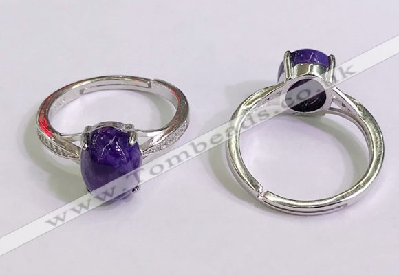 NGR3017 925 sterling silver with 8*10mm oval charoite rings