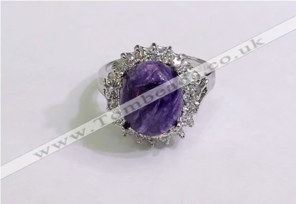 NGR3024 925 sterling silver with 10*12mm oval charoite rings