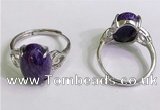 NGR3029 925 sterling silver with 10*14mm oval charoite rings