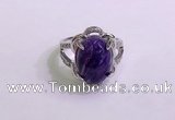 NGR3034 925 sterling silver with 10*14mm oval charoite rings