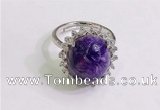 NGR3036 925 sterling silver with 12*14mm oval charoite rings