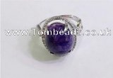 NGR3037 925 sterling silver with 12*14mm oval charoite rings