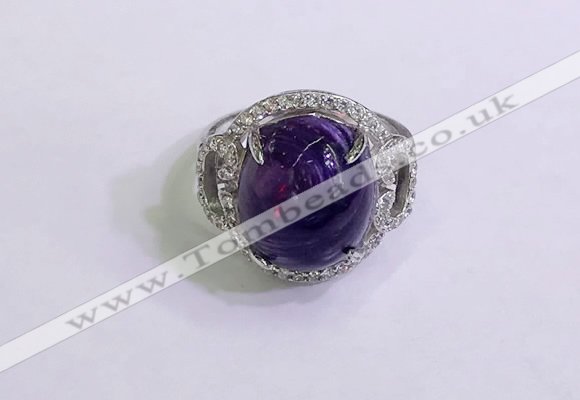 NGR3038 925 sterling silver with 12*14mm oval charoite rings