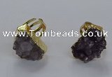 NGR313 15*20mm - 18*25mm freeform druzy amethyst gemstone rings