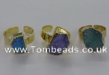 NGR315 10*14mm - 13*18mm freeform druzy agate gemstone rings