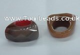 NGR32 16*35*40mm faceted freeform agate gemstone rings