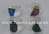 NGR325 13*18mm - 15*20mm freeform druzy agate gemstone rings