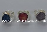 NGR327 16*18mm - 18*20mm freeform druzy agate gemstone rings