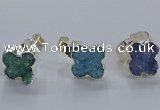 NGR329 18*18mm - 20*20mm flower druzy agate gemstone rings