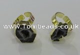 NGR369 10*15mm - 13*18mm freeform druzy agate gemstone rings