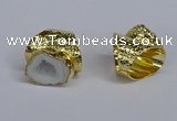 NGR372 15*20mm - 20*25mm freeform druzy agate rings wholesale