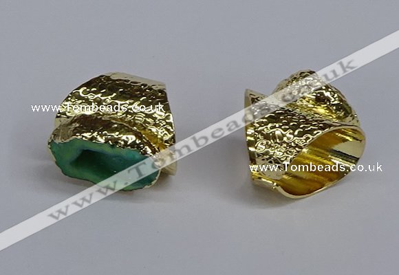 NGR377 15*20mm - 20*25mm freeform druzy agate rings wholesale