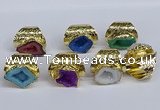 NGR380 15*20mm - 20*25mm freeform druzy agate rings wholesale