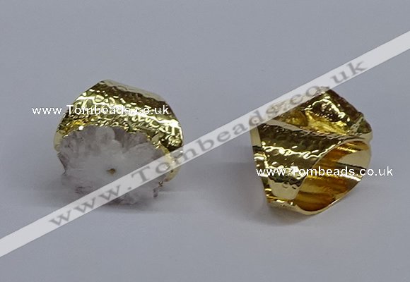 NGR382 18*25mm - 22*28mm freeform druzy agate gemstone rings