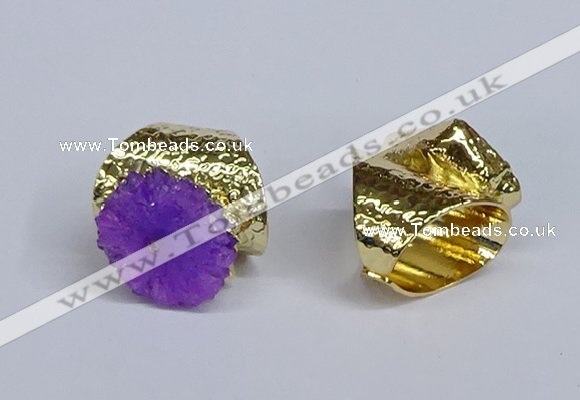 NGR384 18*25mm - 22*28mm freeform druzy agate gemstone rings