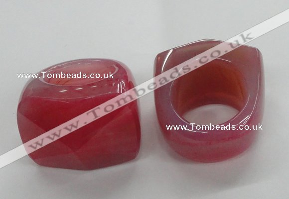 NGR40 20*30*35mm faceted freeform agate gemstone rings