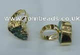 NGR55 18*25mm - 20*30mm freeform plated druzy agate rings