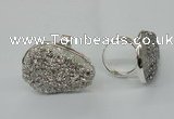 NGR60 25*30mm - 30*40mm freeform plated druzy agate rings
