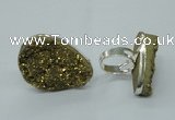 NGR62 25*30mm - 30*40mm freeform plated druzy agate rings