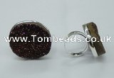 NGR63 25*30mm - 30*40mm freeform plated druzy agate rings