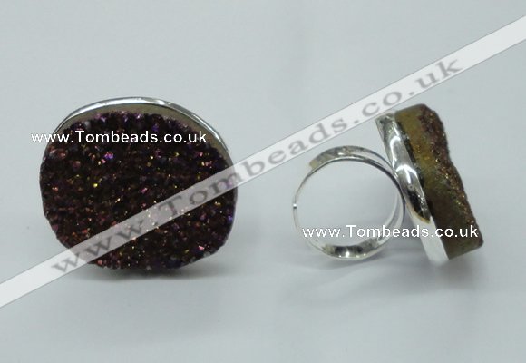 NGR63 25*30mm - 30*40mm freeform plated druzy agate rings