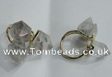 NGR75 13*18mm - 15*20mm faceted nuggets white crystal rings