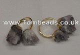 NGR87 15*20mm - 18*25mm nuggets druzy amethyst gemstone rings