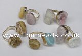 NGR92 15*20mm - 18*25mm freeform plated agate druzy rings