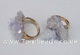 NGR96 15*20mm - 20*25mm nuggets plated druzy quartz rings