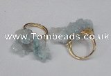 NGR97 15*20mm - 20*25mm nuggets plated druzy quartz rings