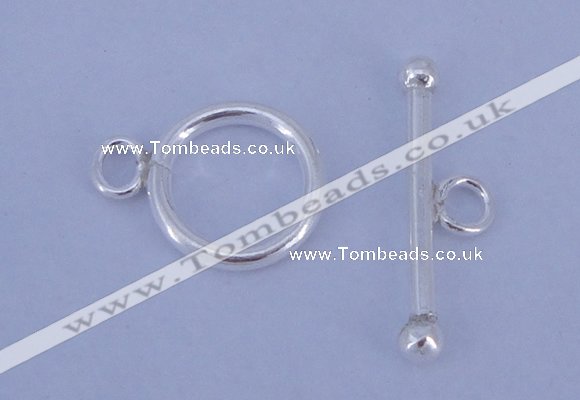 SSC03 5pcs 10mm donut 925 sterling silver toggle clasps