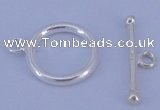 SSC04 5pcs 14mm donut 925 sterling silver toggle clasps