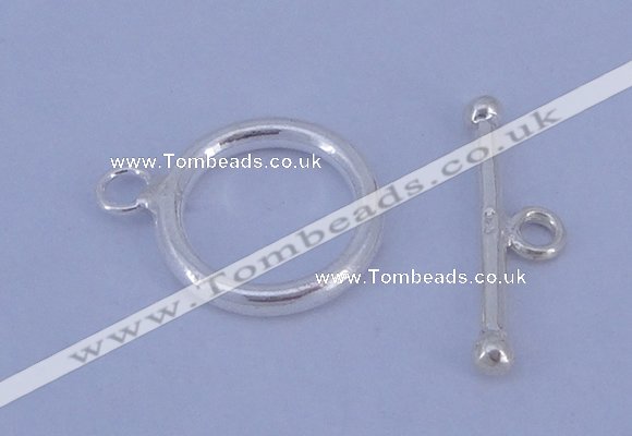 SSC04 5pcs 14mm donut 925 sterling silver toggle clasps