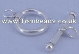 SSC06 5pcs 10mm donut 925 sterling silver toggle clasps