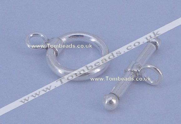 SSC06 5pcs 10mm donut 925 sterling silver toggle clasps